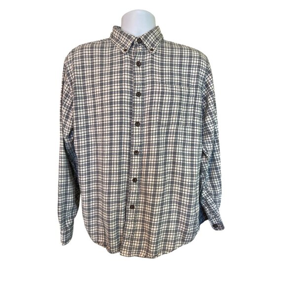 Vintage Tradition Plaid Button‑Down Shirt Large Cotton Preppy Workwear Rugged - Picture 2 of 6